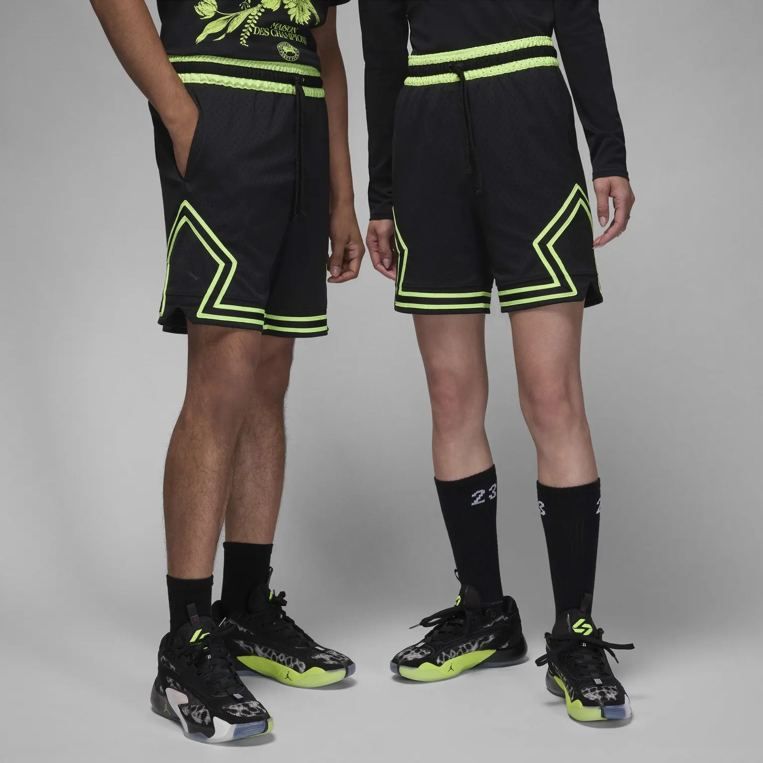 Шорти Чоловічі Jordan Dri-FIT Sport Diamond Shorts Black/Volt Glow/Black DX1487-016