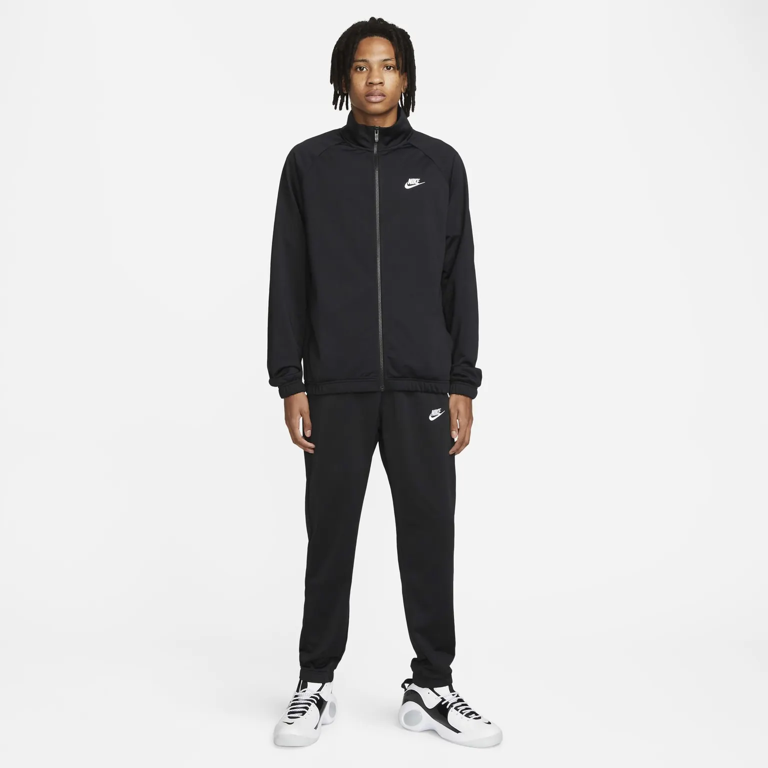 Спортивний костюм Чоловічий Nike Club Men's Poly-Knit Tracksuit Black/White FB7351-010