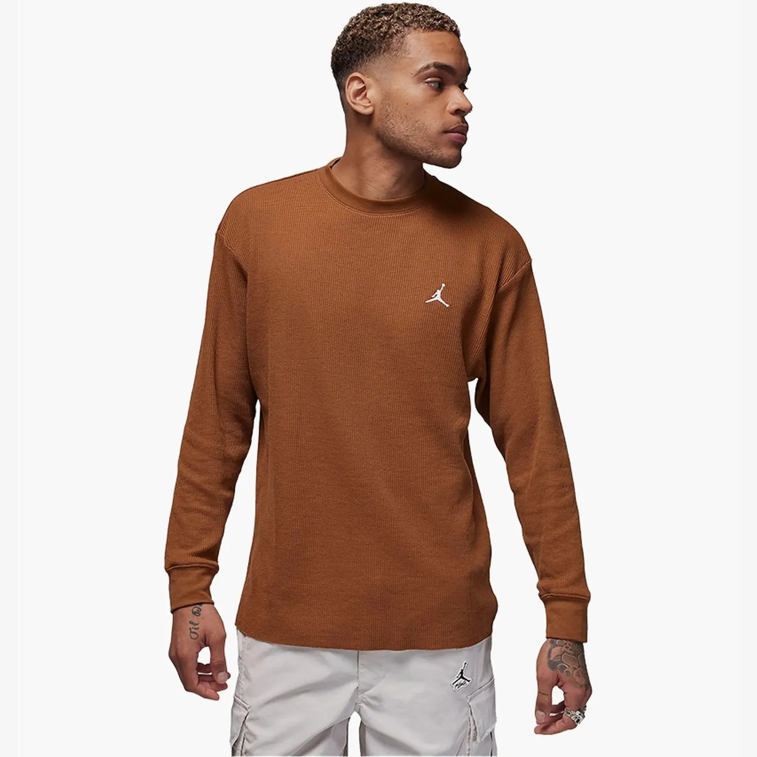 Лонгслів Чоловічий Jordan Essentials Waffle Knit Top Brown FD7461-281