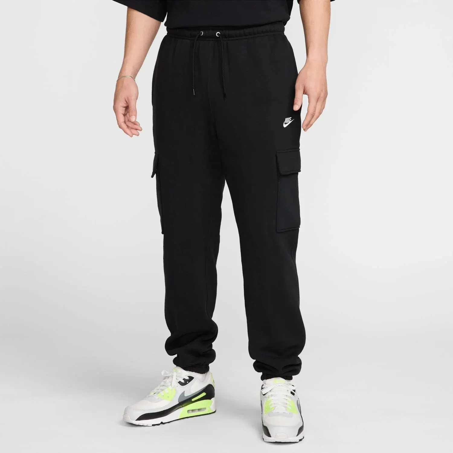 Штани Чоловічі Nike Club Fleece Cargo Black/Black/White FN3805-010