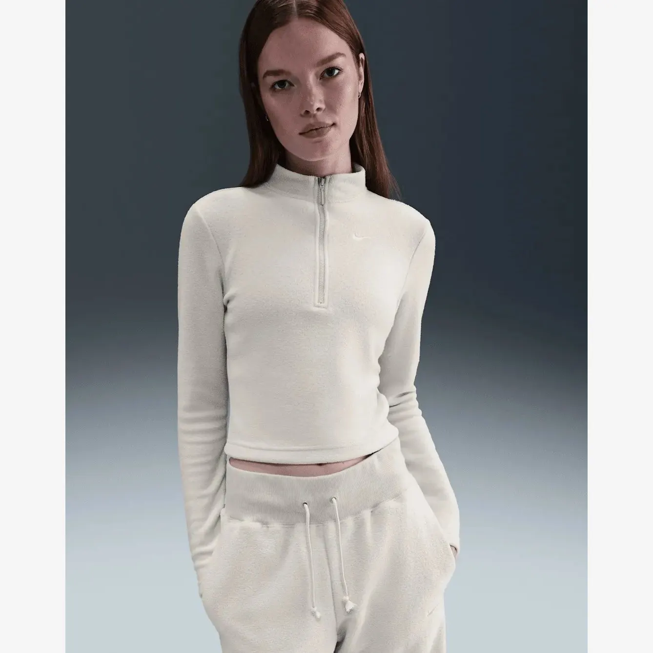Кофта Жіноча Nike Sportswear Phoenix Plush Slim Cozy Fleece 1/2-Zip Top FV8028-072