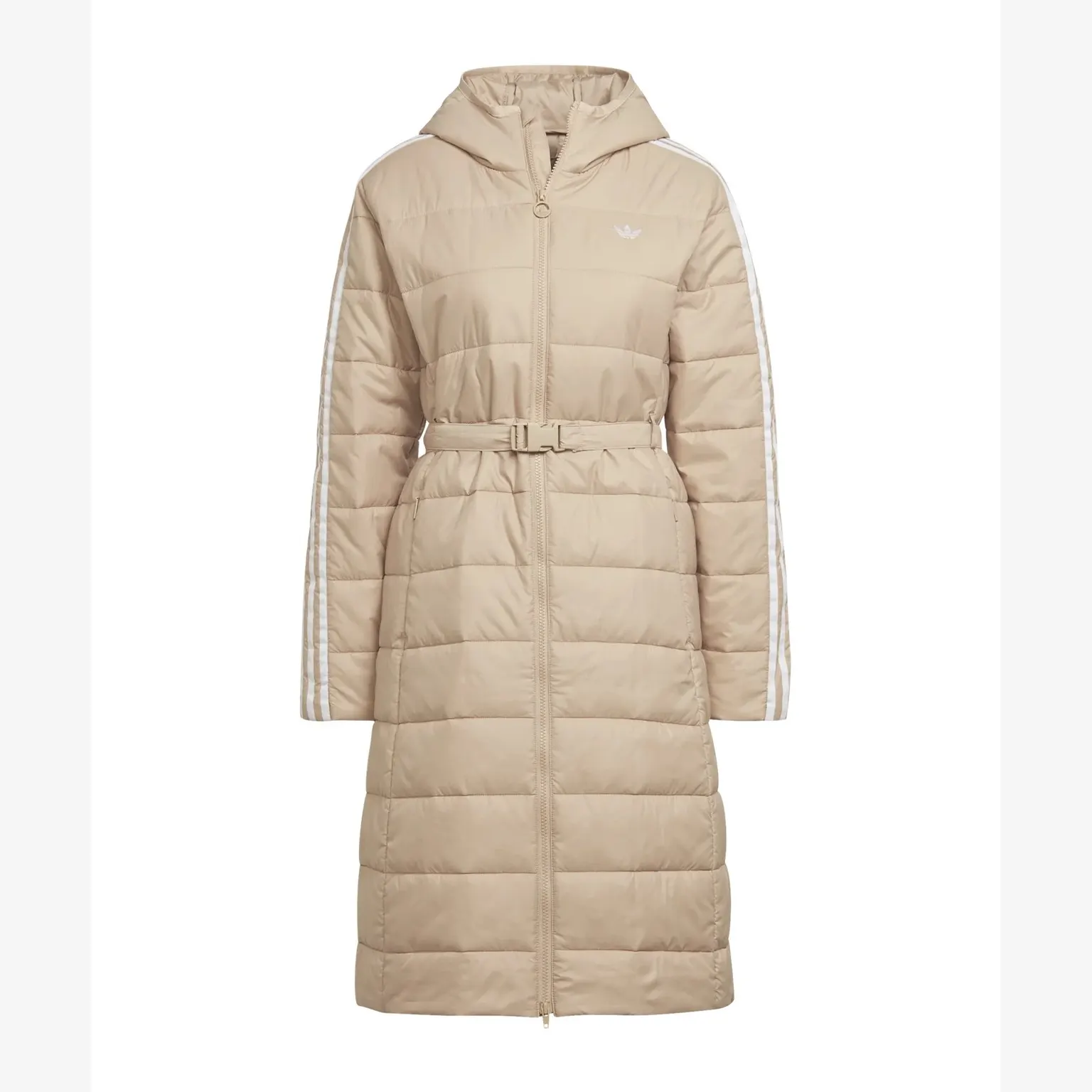 Куртка Жіноча Adidas Originals Hooded Premium Long Slim Jacket Coat Beige HK5252