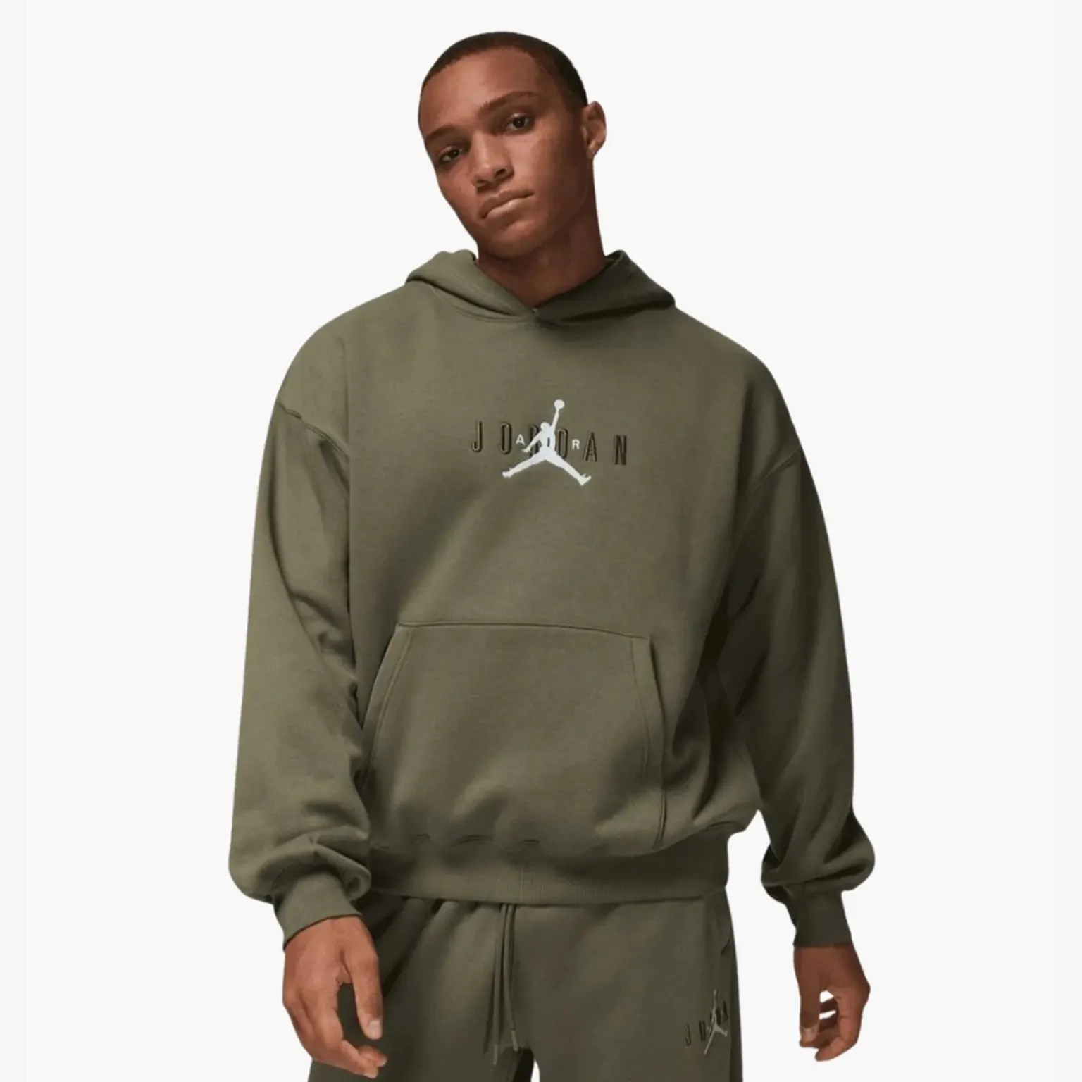Худи Мужское Jordan Brooklyn Fleece Oversize Stretch Pullover Hoodie Green IB9097-222