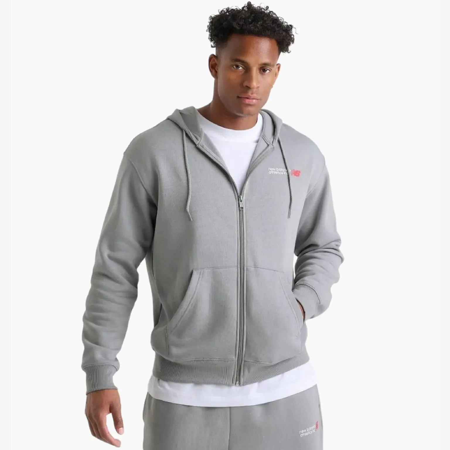 Худі Чоловіче New Balance Zip Hoodie Grey MJ51785