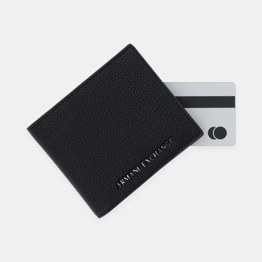 Гаманці Armani Exchange Bifold wallet in textured leather with multiple card slots Grey XM000168-AF12702-U8092