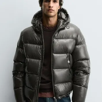 Пуховик чоловічий Zara Olive 3411-510-507