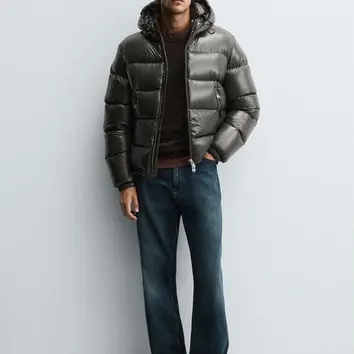 Пуховик чоловічий Zara Olive 3411-510-507