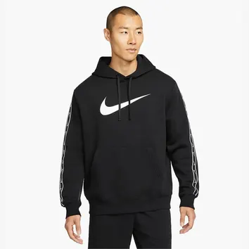 Худі Nike Sportswear Repeat Pullover Fleece Hoodie Black/White DX2028-010