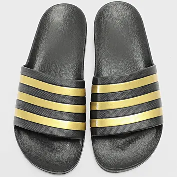 Капці Чоловічі adidas Adilette Aqua Black Gold Metallic EG1758