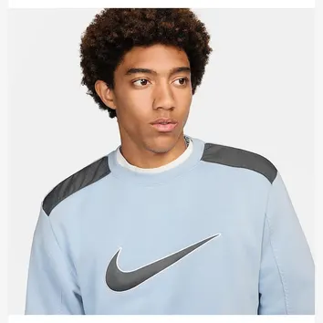 Худі Чоловіче Nike Sportswear Fleece Crew Light Armory Blue/Iron Grey fn0245-440