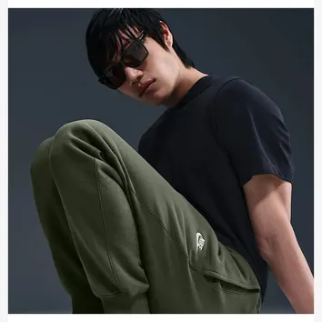 Штани Чоловічі Nike Club Fleece Joggers Medium Olive/White FN3787-222