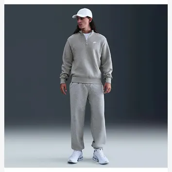 Світшот Чоловічий Nike Sportswear Club 1/2-Zip Fleece Top Dark Grey Heather/Light Smoke Grey/White FN3864-063