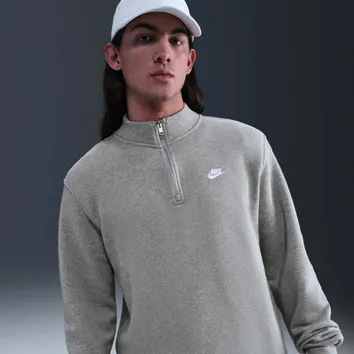 Світшот Чоловічий Nike Sportswear Club 1/2-Zip Fleece Top Dark Grey Heather/Light Smoke Grey/White FN3864-063