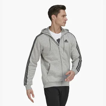 Худі Чоловіче Adidas Fleece 3-Stripes Zip Hoodie Light Grey HB0041