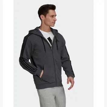 Худі Чоловіче Adidas Fleece 3-Stripes Zip Hoodie Grey HB0042