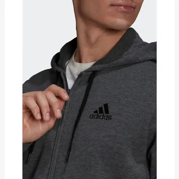 Худі Чоловіче Adidas Fleece 3-Stripes Zip Hoodie Grey HB0042