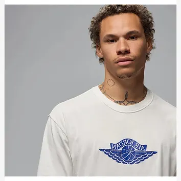 Футболка Чоловіча Jordan Tee White Blue Logo IB3130-133