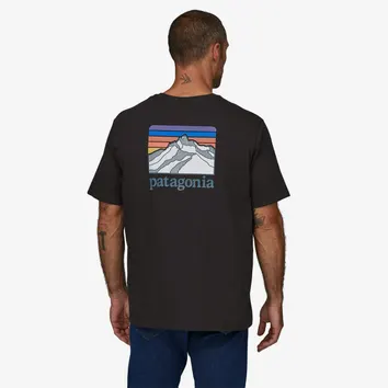 Футболка Чоловіча Patagonia Line Logo Ridge Pocket Responsibili-Tee Black INBK38511