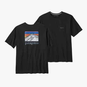 Футболка Чоловіча Patagonia Line Logo Ridge Pocket Responsibili-Tee Black INBK38511