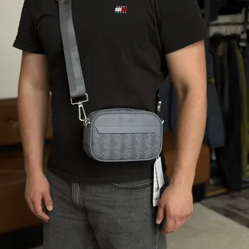 Сумка Чоловіча Lacoste The Blend Small Monogram Canvas Crossbody Bag Mono Folkstone Gray NH3650LX.T22