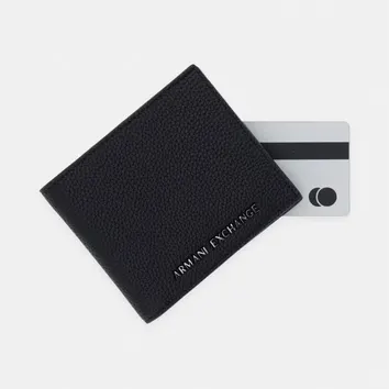 Гаманці Armani Exchange Bifold wallet in textured leather with multiple card slots Grey XM000168-AF12702-U8092