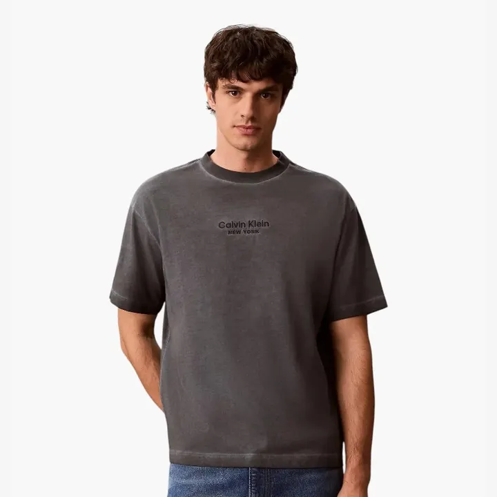 Футболка Calvin Klein Faded Dye Logo Graphic Classic Crewneck T-Shirt Сірий 40EM845-Q8W