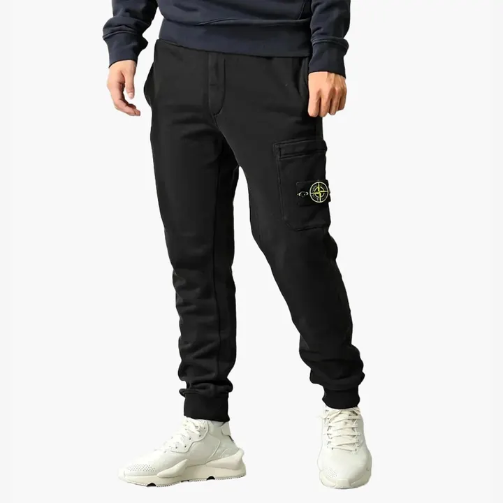 Штани Чоловічі Stone Island Stretch Tela Paracadute Cargo Straight Pants Black 801564551 A0029