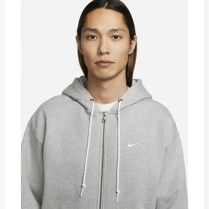 Куртка Nike Solo Swoosh Full-Zip Hoodie Dark Grey Heather/White DR0403-063