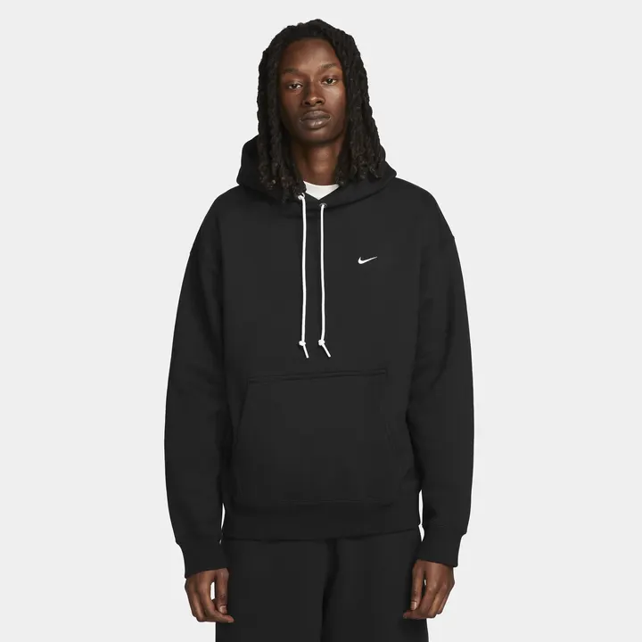 Футболка Чоловіча Nike Solo Swoosh Fleece Pullover Hoodie Black/White Dx1355-010