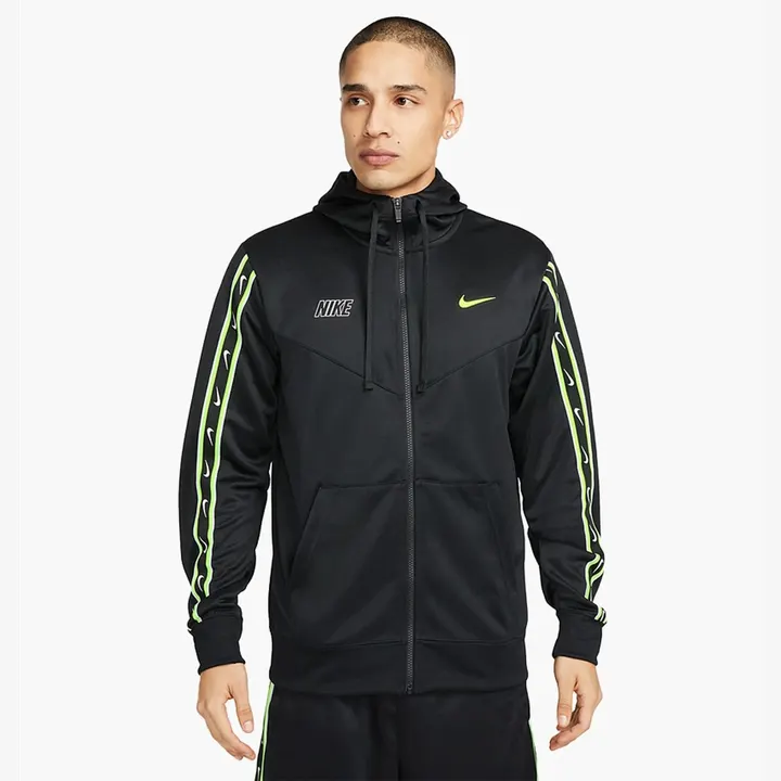 Худі Чоловіче Nike Sportswear Repeat Full-Zip Hoodie Black dx2025-013