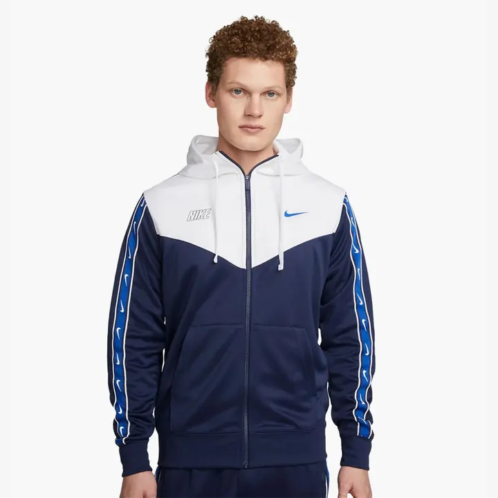 Худі Nike Sportswear Repeat Full-Zip Hoodie Blue/White DX2025-411