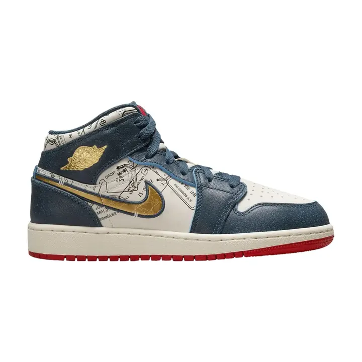 Кросівки Чоловічі Air Jordan 1 Mid SE Armory Navy/Metallic Gold FN1353-400