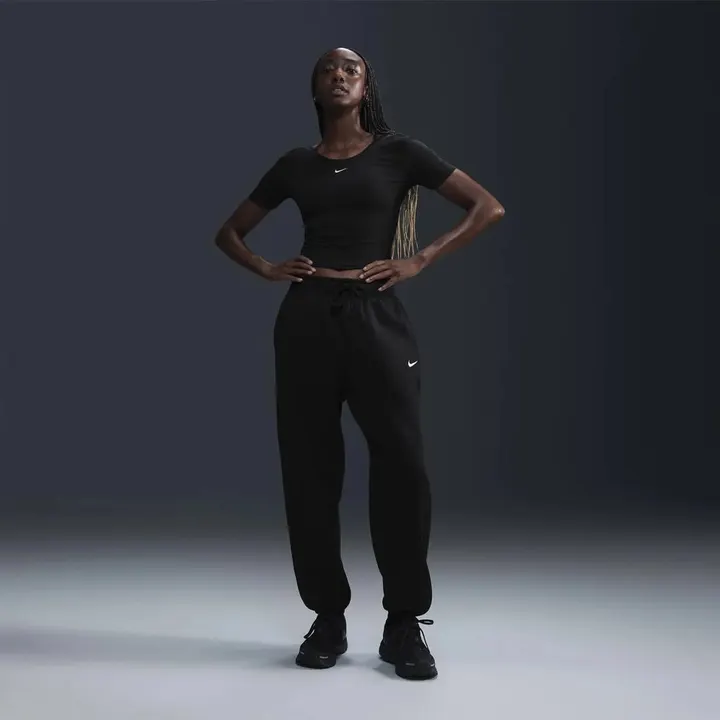 Світшот Чоловічий Nike Phoenix Fleece High-Waisted Oversized Black/Sail FZ5996-010