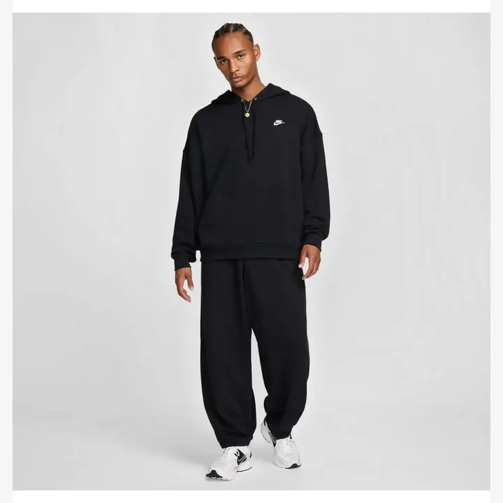 Худі Чоловіче Nike Club Fleece Oversized Pullover Hoodie Black/Black/White HJ1816-010