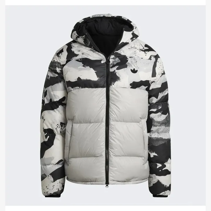 Куртка Чоловіча adidas Down Regen Camo Hooded Puffer Jacket Grey HK5030
