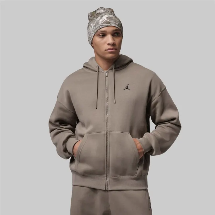 Худі Чоловіче Jordan Brooklyn Fleece Oversized Full-Zip Hoodie Olive Grey/Black IB7231-040