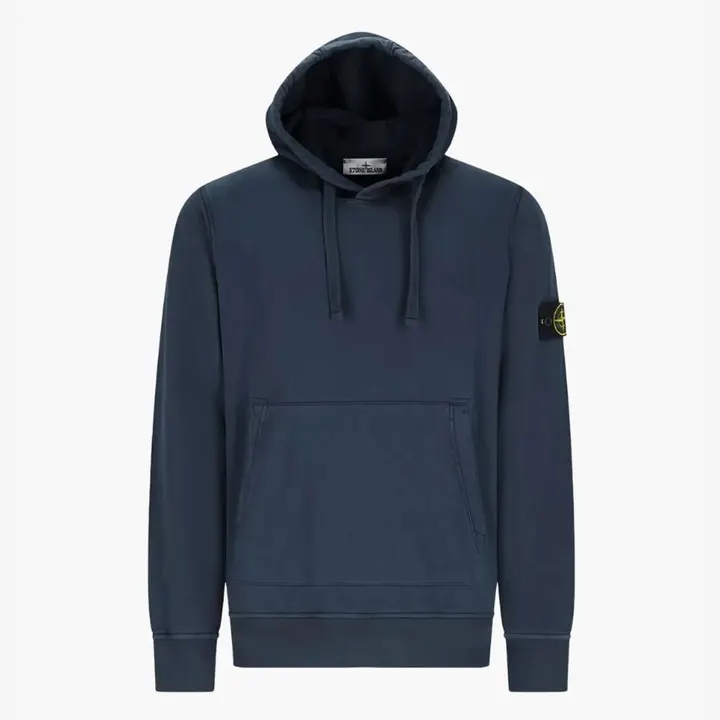 Худі чоловіче Stone Island Logo Patch Blue