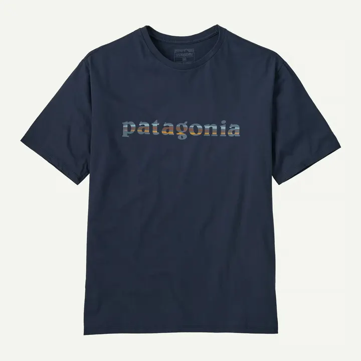 Футболка Чоловіча Patagonia '73 Text Logo Organic T-Shirt Blue NENA37776