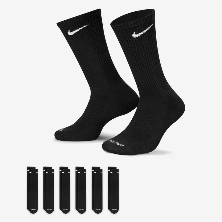 Шкарпетки Чоловічі Nike Everyday Plus Cushioned Training Crew Socks Black/White SX6897-010