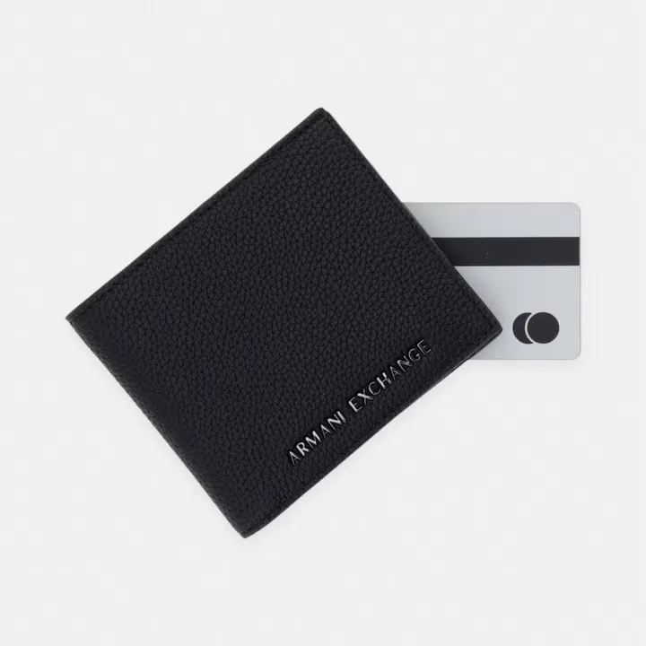 Гаманці Armani Exchange Bifold wallet in textured leather with multiple card slots Grey XM000168-AF12702-U8092